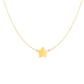 14K Gold Polished Star Necklace